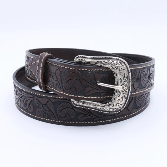 Cinto cafe estampado floral